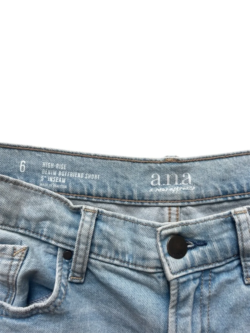 a.n.a Light Blue High-Rise Denim Shorts Boyfriend Short